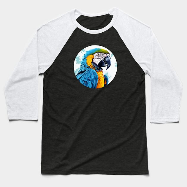 Blue and gold macaw Baseball T-Shirt by Onceer